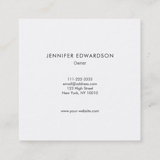 白シンプルエレガント金ゴールドプロフェッショナル スクエア名刺