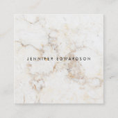 白シンプルエレガント金ゴールドプロフェッショナル スクエア名刺 (正面)