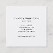 白シンプルエレガント金ゴールドプロフェッショナル スクエア名刺 (裏面)