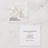 白シンプルエレガント金ゴールドプロフェッショナル スクエア名刺 (正面/裏面)