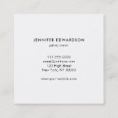 白シンプルエレガント金ゴールドプロフェッショナル スクエア名刺 (裏面)