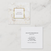 白シンプルエレガント金ゴールドプロフェッショナル スクエア名刺 (正面/裏面)