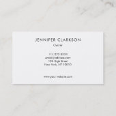 白シンプルエレガント金ゴールドプロフェッショナル 名刺 (裏面)