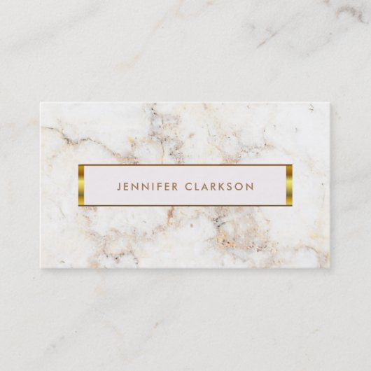 白シンプルエレガント金ゴールドプロフェッショナル 名刺 (正面)