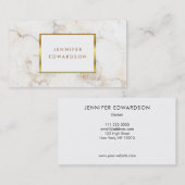 白シンプルエレガント金ゴールドプロフェッショナル 名刺 (正面/裏面)