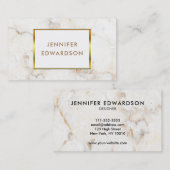 白シンプルエレガント金ゴールドプロフェッショナル 名刺 (正面/裏面)