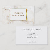 白シンプルエレガント金ゴールドプロフェッショナル 名刺 (正面/裏面)