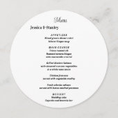 白シンプルエレガント黒のメ結婚ニュー メニュー (正面)