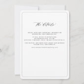 白シンプルエレガント黒の全結婚体 招待状 (裏面)