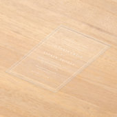 白シンプルタイポグラフィフォーマル結婚の アクリル招待状 (レイダウン)