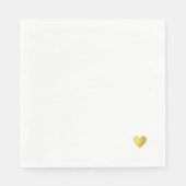 白シンプルフェイク金ゴールドのハートを愛結婚する スタンダードランチョンナプキン (正面)