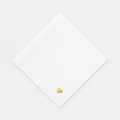 白シンプルフェイク金ゴールドのハートを愛結婚する スタンダードランチョンナプキン (角)