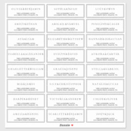 白シンプルフォーマル結婚の住所 シール