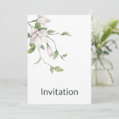 白シンプルフローラモダンエレガント, 招待状 (スタンド正面)
