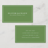白シンプルミニマリスト付き縁ど緑 名刺 (正面/裏面)