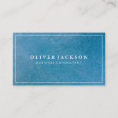 白シンプルミニマリスト付き縁どBlue Texture 名刺 (正面)