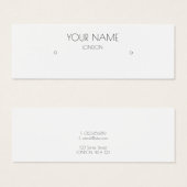 白シンプルミニマルイヤリング表示カード (正面&裏面)