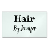 白シンプルミニマルカスタム髪型 マグネット名刺 (正面)