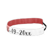 白シンプルミニマル文字スタイル結婚赤いハート アスレチックヘッドバンド (右)