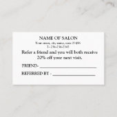 白シンプルミニマル紹介カード 紹介カード (裏面)