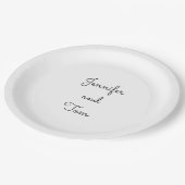 白シンプルミニマル結婚菓子 ペーパープレート (アングル)