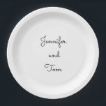 白シンプルミニマル結婚菓子 ペーパープレート<br><div class="desc">デザイン</div>