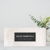 白シンプルモダンと黒のギフト券 (スタンド正面)