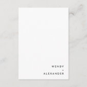 白シンプルモダンはっきりした結婚詳細 エンクロージャーカード (裏面)