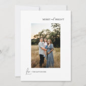 白シンプルモダンメリーと明るい写真 シーズンカード (正面)