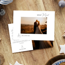 白シンプルモダンメリークリスマス結婚した写真 シーズンカード
