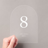 白シンプルモダン結婚アクリル系表 アクリル招待状 (インサイチュ (ポータブル))