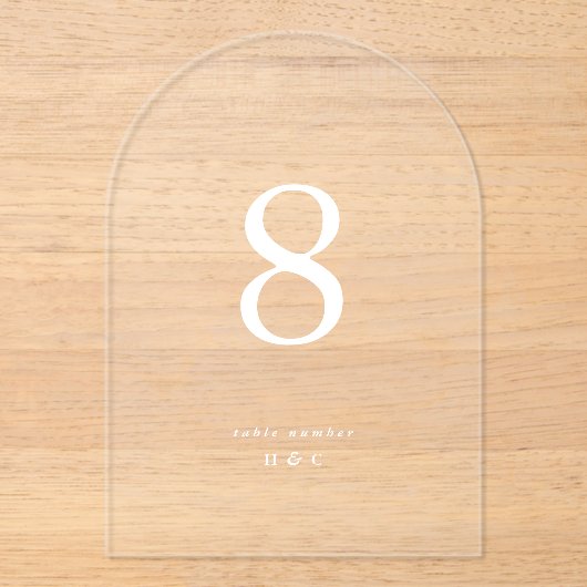 白シンプルモダン結婚アクリル系表 アクリル招待状 (正面)