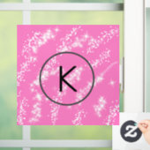 白シンプルモノグラムミニマルピンクグリッター水 ウィンドウサイン (ホーム)