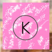 白シンプルモノグラムミニマルピンクグリッター水 ウィンドウサイン (シート2)