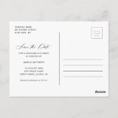 白シンプルレタリング卒業賞期日 ポストカード (裏面)