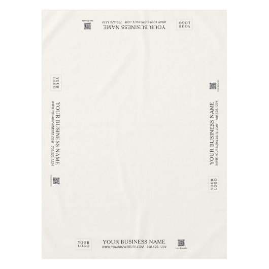 白シンプル会社ロゴクラフトショーのアイボリー テーブルクロス (正面)