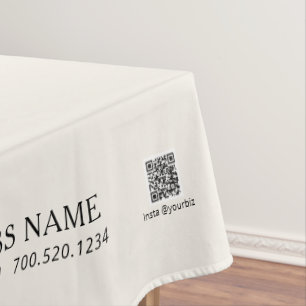 白シンプル会社ロゴクラフトショーのアイボリー テーブルクロス