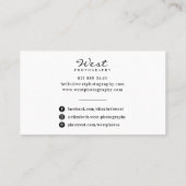 白シンプル写真撮影トレンディー写真書道 名刺 (裏面)