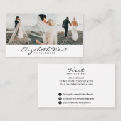 白シンプル写真撮影トレンディー写真書道 名刺 (正面/裏面)