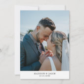 白シンプル写真結婚付 サンキューカード (正面)