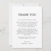 白シンプル写真結婚付 サンキューカード (裏面)