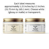 白シンプル化粧品JARラベル1.25インチx 6.5インチ シール