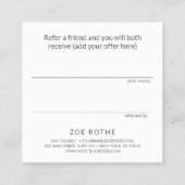 白シンプル大理石のお客様の紹介 紹介カード (裏面)