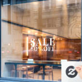  白シンプル店の販売割引 ウィンドウサイン (カフェ窓)