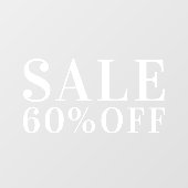  白シンプル店の販売割引 ウィンドウサイン (シート)