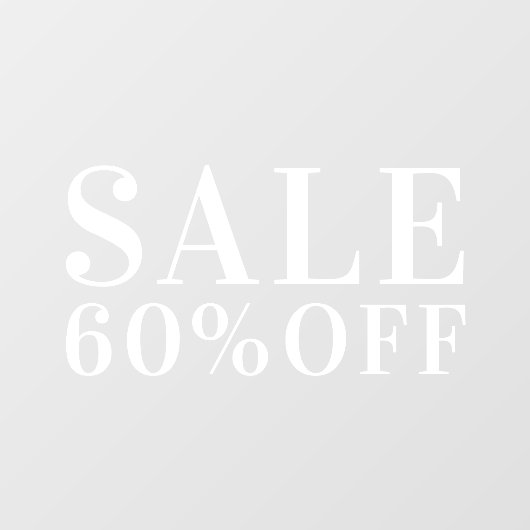 白シンプル店の販売割引 ウィンドウサイン (シート)