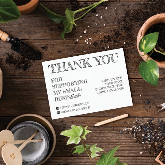 白シンプル手書きスケッチお客様ありがとうございます 名刺