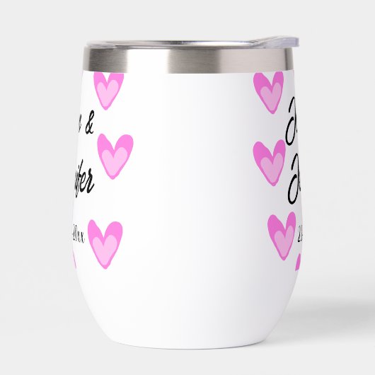 白シンプル文字ミニマルスタイル結婚ピンカハート (左面)