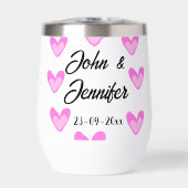 白シンプル文字ミニマルスタイル結婚ピンカハート (正面)