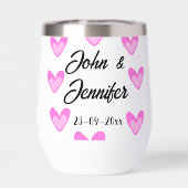 白シンプル文字ミニマルスタイル結婚ピンカハート (背面)